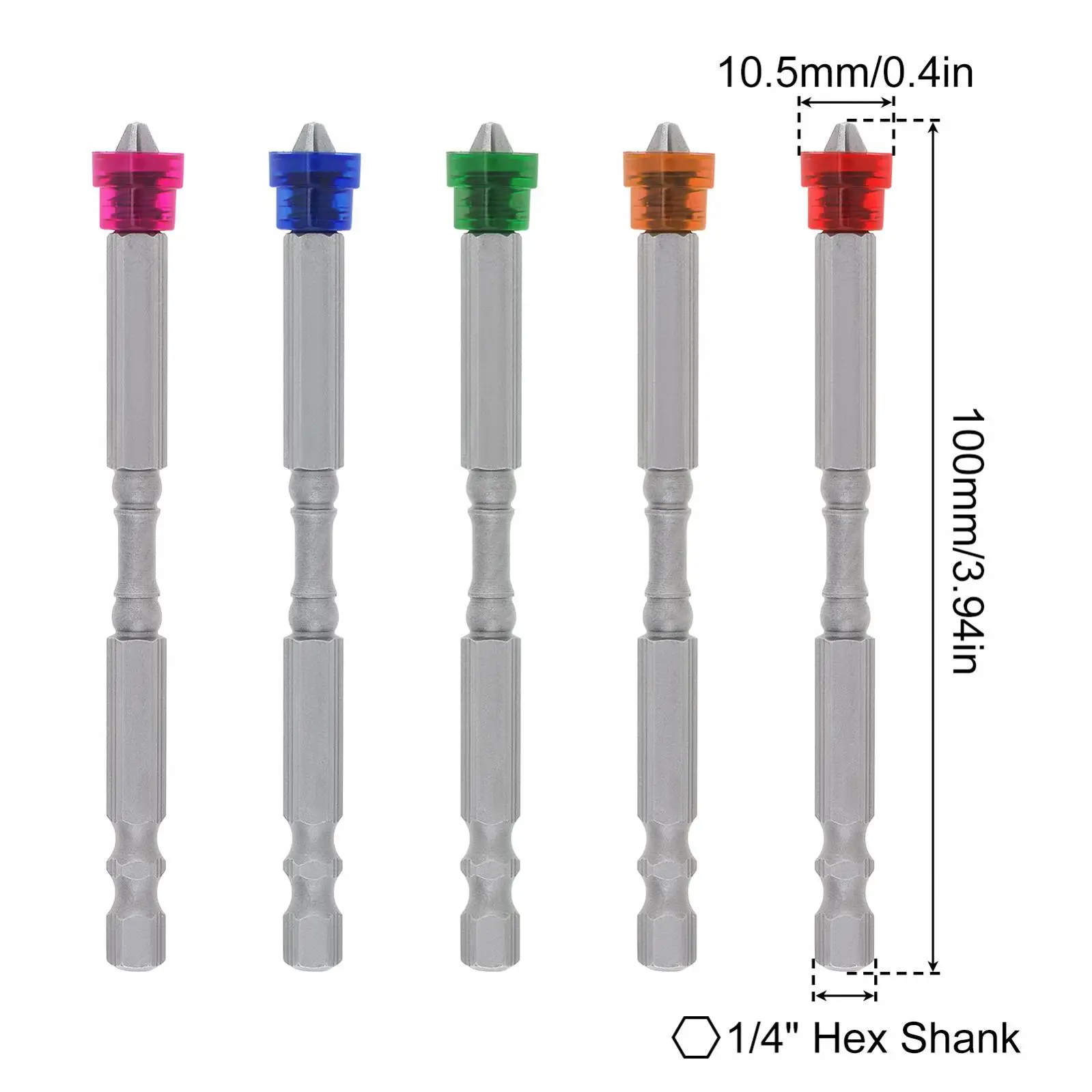 Imagem -06 - Elétrica Chave de Fenda Bits Grupo Forte Magnético Phillips Cruz Cabeça Hex Shank Drywall Parafuso Driver Brocas Ph2 Pcs