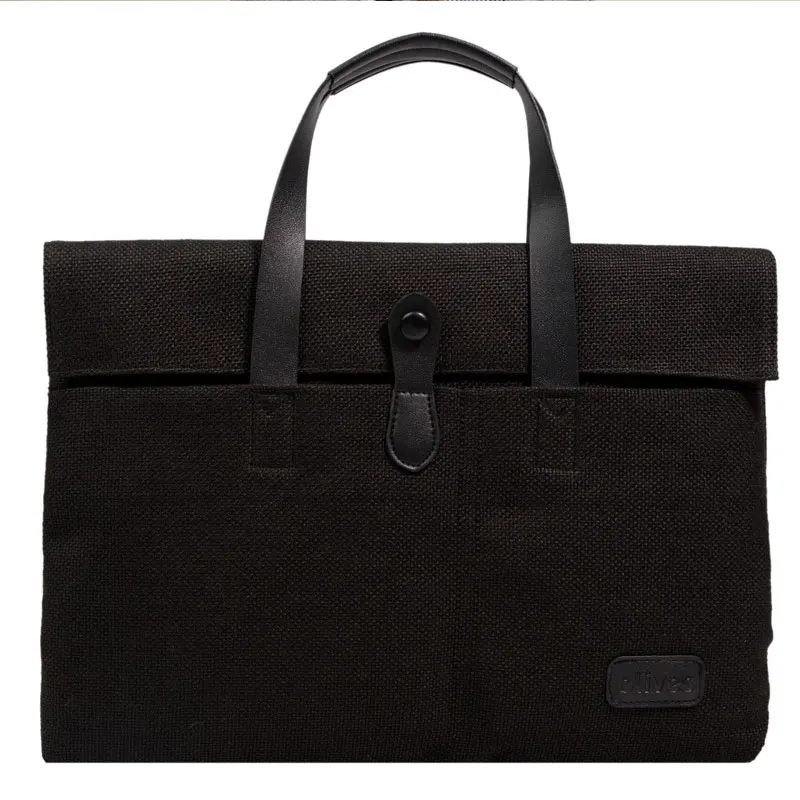 Maletín de lona informal Unisex, bolsos de mano de gran capacidad, soporte para documentos de negocios, bolso Simple para portátil, Invierno