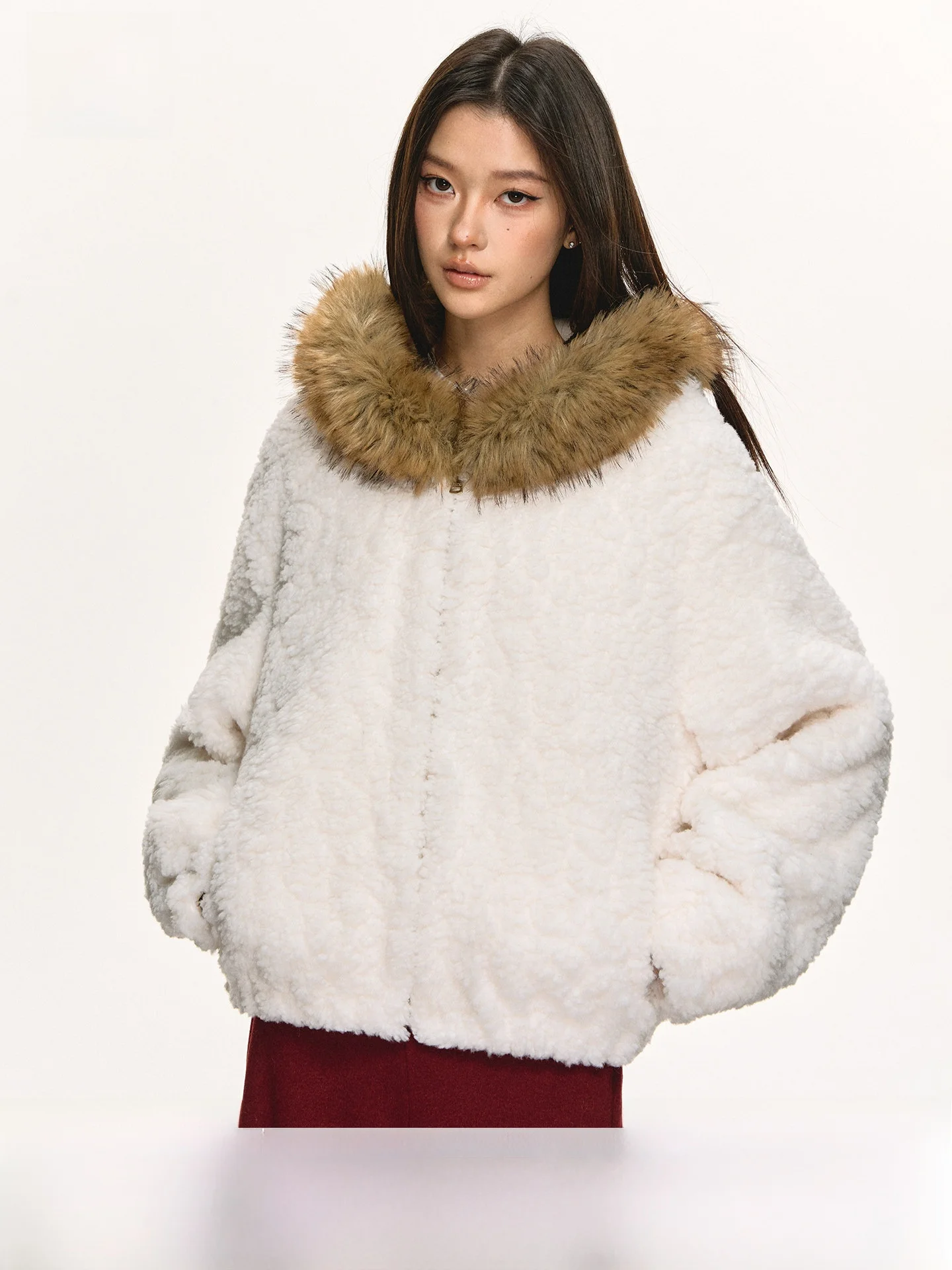 

Женская зимняя куртка-пуховик ANNA ANEAE с меховым воротником, теплая и легкая, повседневная, на молнии