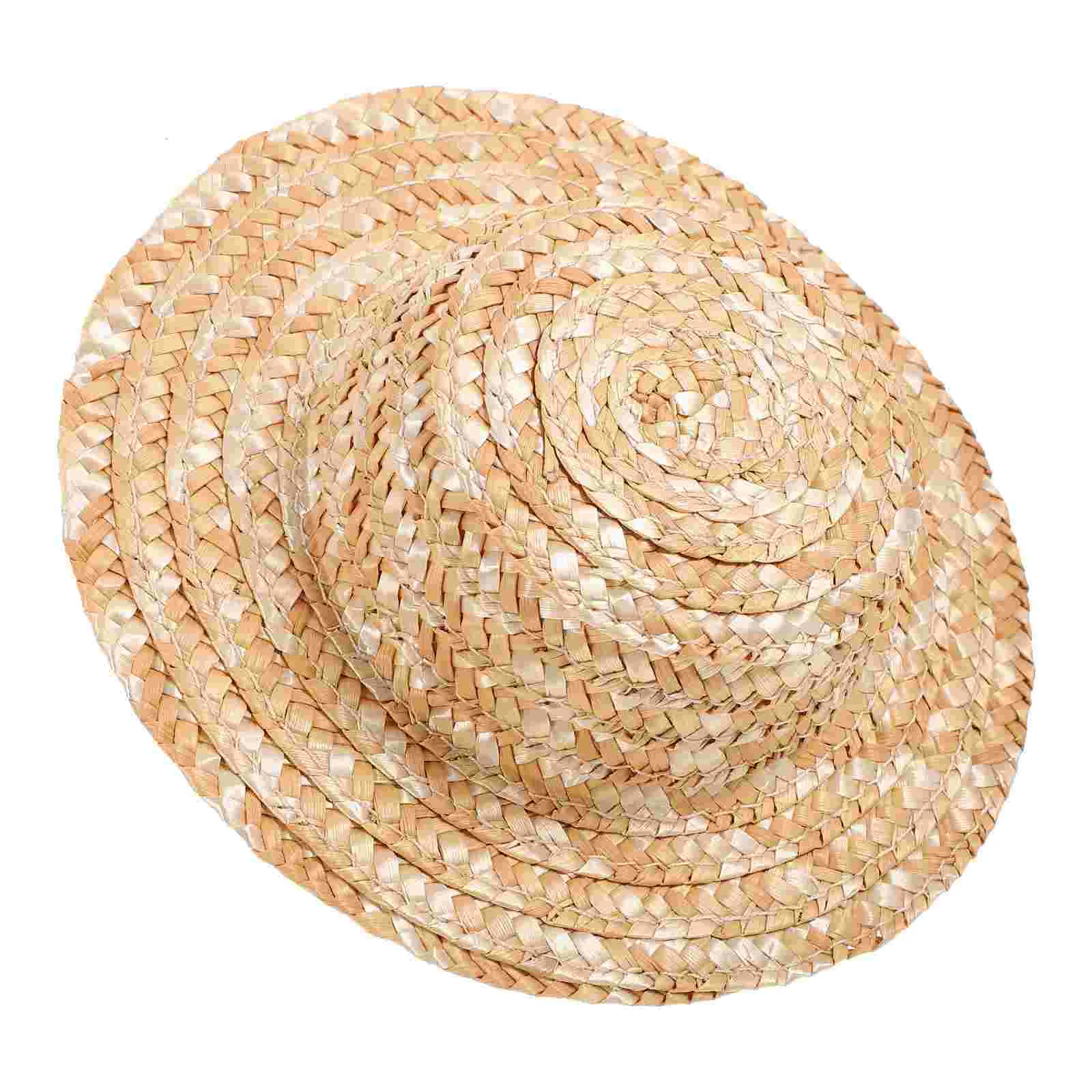 Straw Hat Mini Miniature Caps Weaving Craft Ornament Woven DIY Hats Photo Prop House