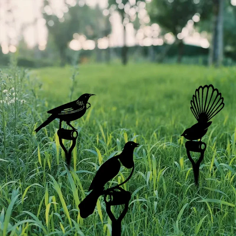 

Metal Creative courtyard grass silhouette bird ground insertion garden wrought iron decoration outdoor scene plugin home crafts