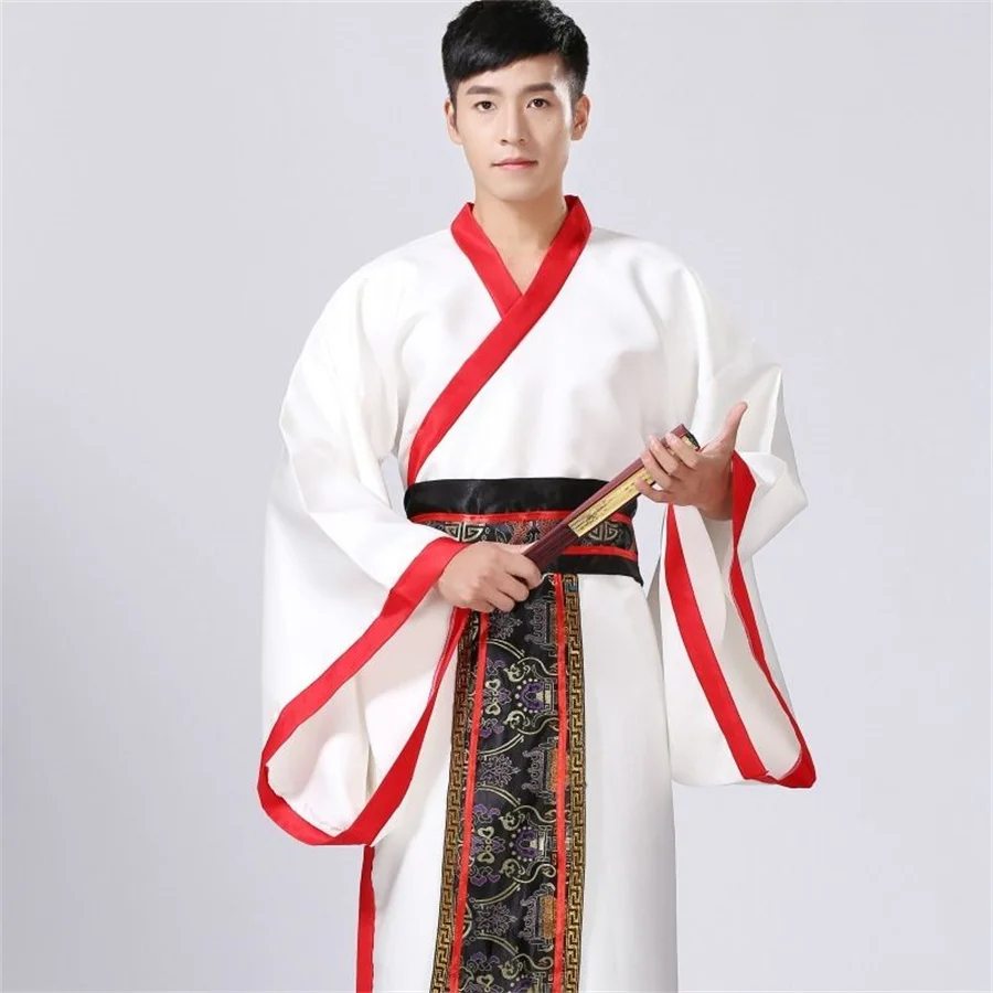 Roupa tradicional chinesa para homens, hanfu, dança folclórica, traje antigo, performance de palco, terno de cantores, roupa do festival, adulto