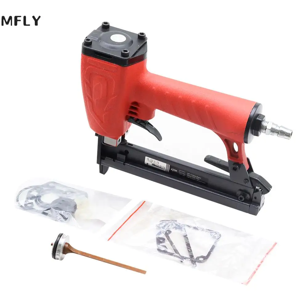 425K Air Nailer Stapler Gun Pneumatic U Type Gun for Rattan Alumium Metal Pole Furniture Staples