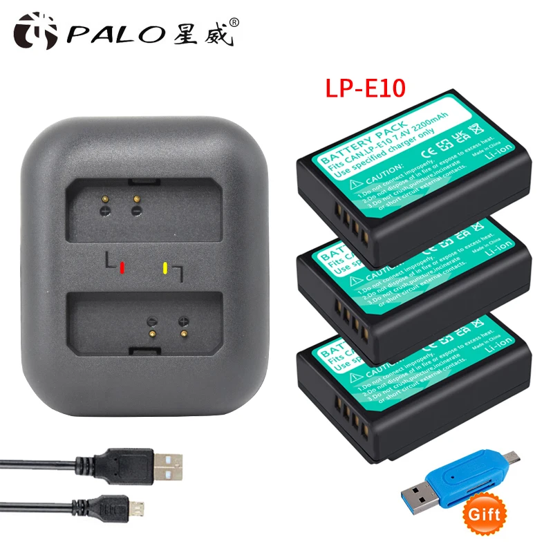 PALO LP-E10 LPE10 LP E10 Digital camera battery for Canon EOS 1100D 1200D 1300D 2000D Rebel T3 T5 T6 KISS X50 X70 Battery L10