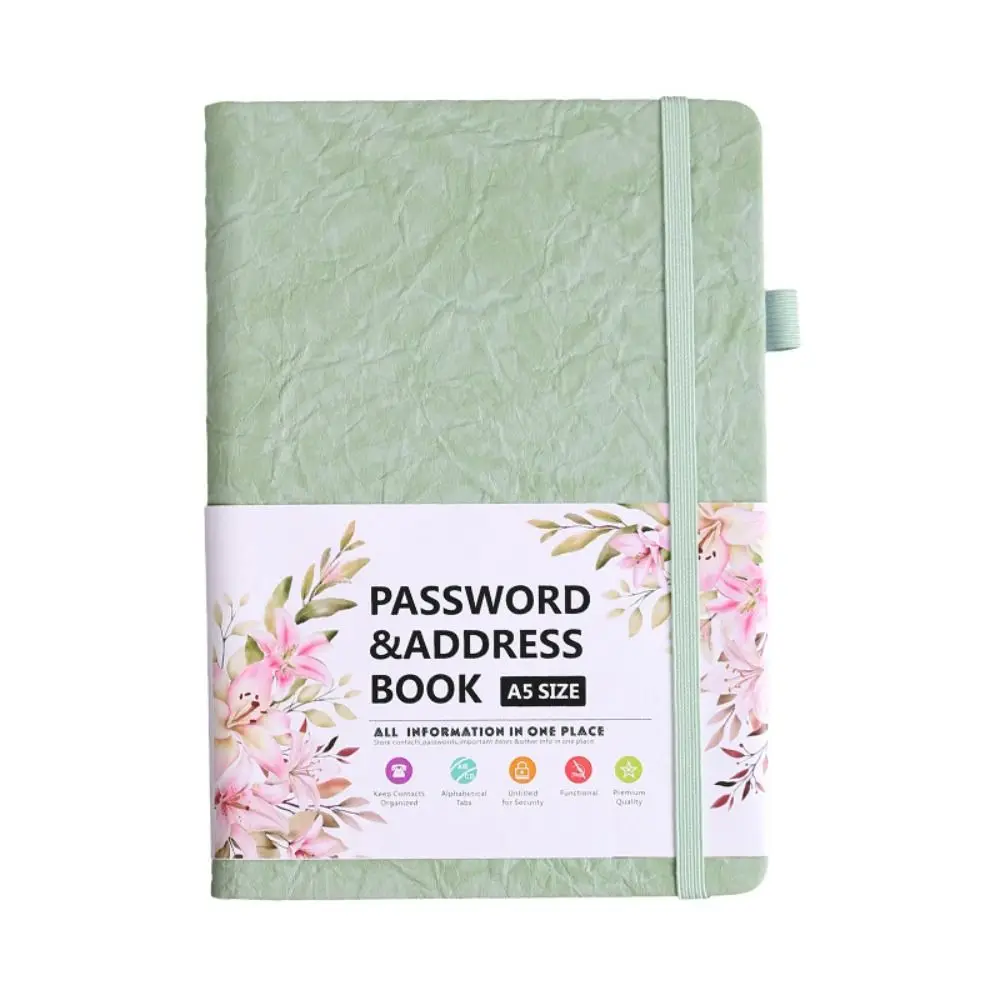 Hardcover Password Book with Alphabetical Tabs Multi-color Medium Size Password Keeper Notebook Saving Website Logins