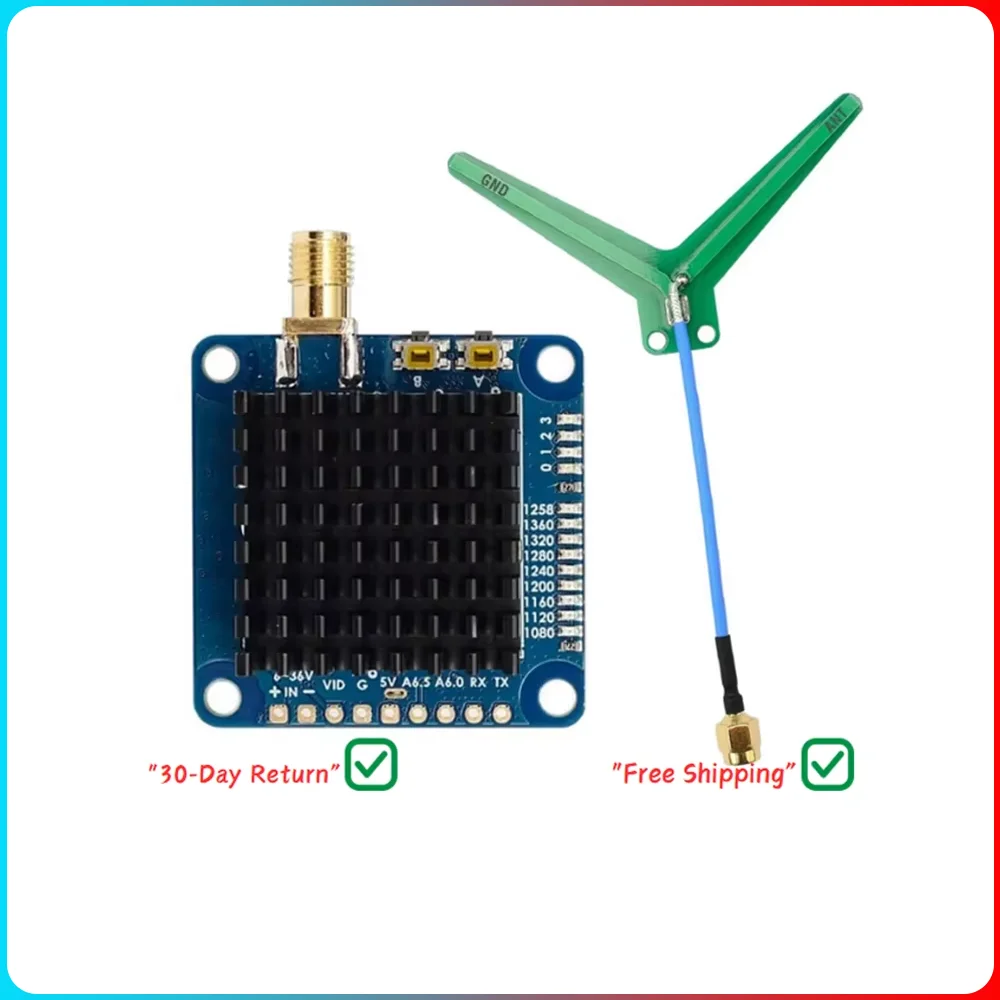 

Видеопередатчик 2 Вт VTX-1G3TE 1,2 ГГц/1,3 ГГц 2000 мВт 9 каналов с контролем Tramp VTX для FPV дронов дальнего действия