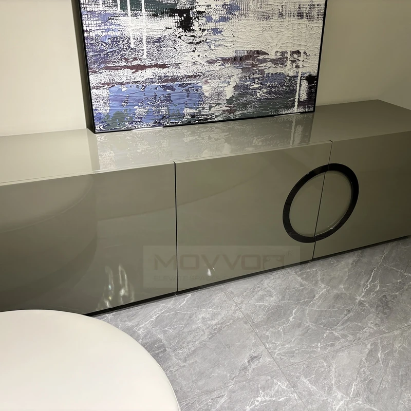 Modern White TV Cabinet Contemporary Minimalist Wooden Furniture Drawer for Home Multi-Application Living Room Storage