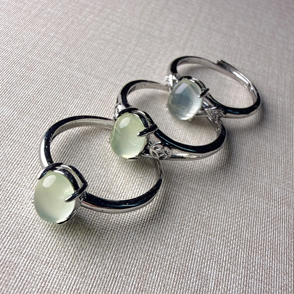 

Австралийское натуральное кольцо из пренита с регулируемым размером, изысканное женское винтажное украшение из белой меди, подарок