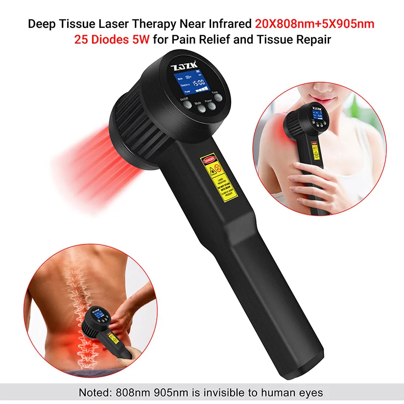 5W 20x808nm+5x905nm Diode Infrared Foot Laser Treatment for Muscle Pain Tendonitis Arthritis Sciatica Anti-inflammation Handheld