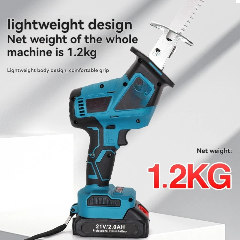 

Electric Reciprocating Saw Cordless Rechargeable Multifunction Saw Metal Wood Cutting Tools 21V Electric Reciprocating Saw