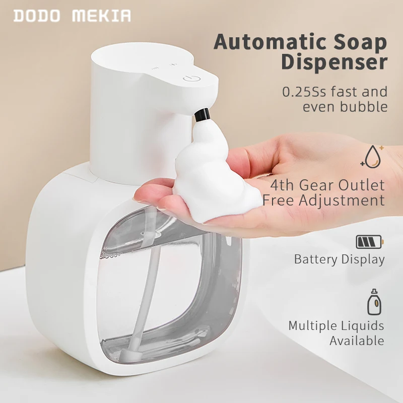 Nuevo Dispensador automático de jabón montado en la pared, lavadora de manos inteligente de espuma, Sensor de inducción de baño recargable líquido de 500ml