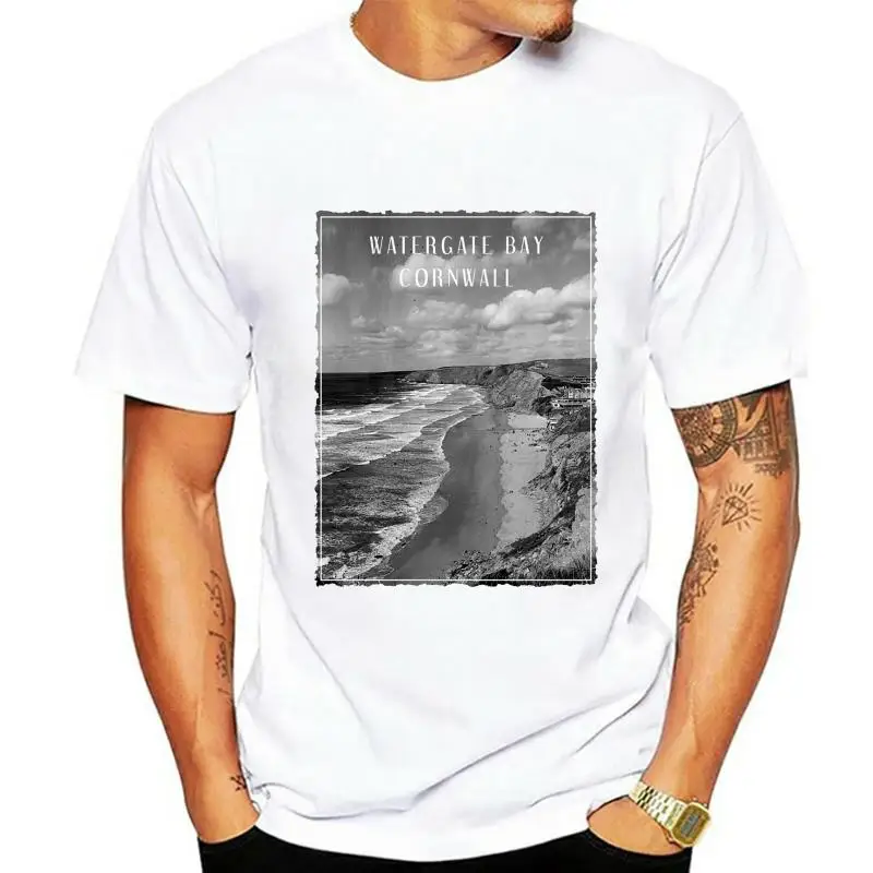 Watergate Bay Cornwall Tshirt Surf Board Mens Top Famous Surfing T Shirt 114 Latest New Style Tee Shirt