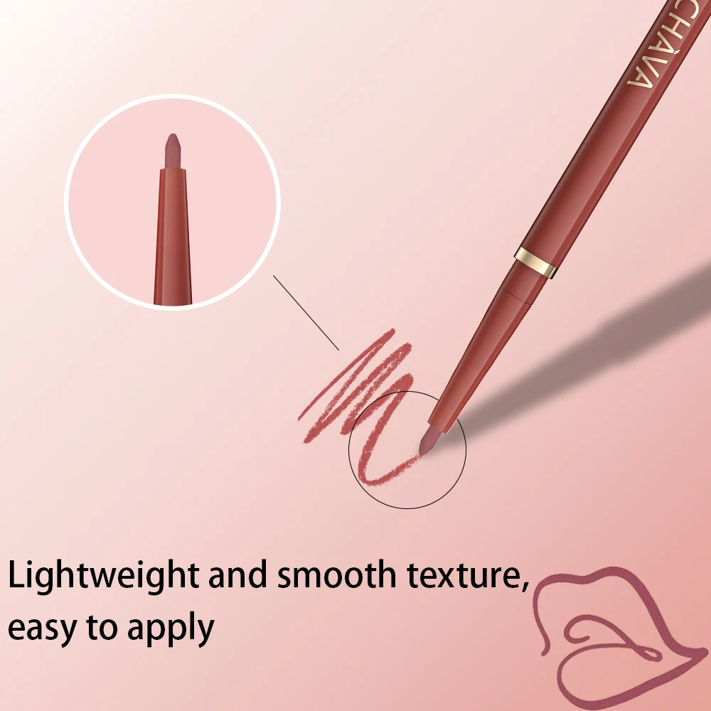 Matita per labbra nude opaca impermeabile a lunga durata: alta pigmentazione, retrattile, applicazione liscia, aspetto naturale