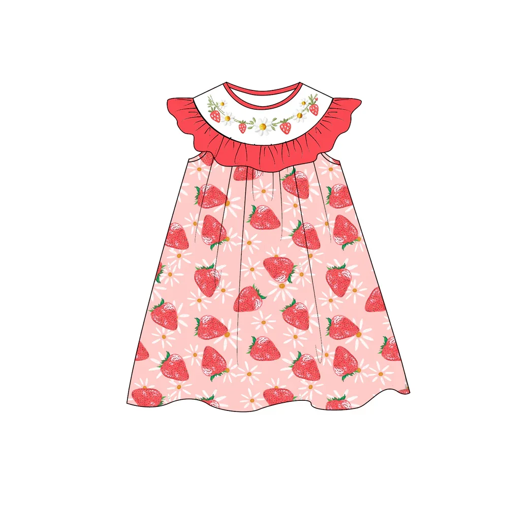 Summer Boutique Girls Dress Strawberry Print Infant Girl Bubble Romper Fashion Girls Clothing Wholeasle