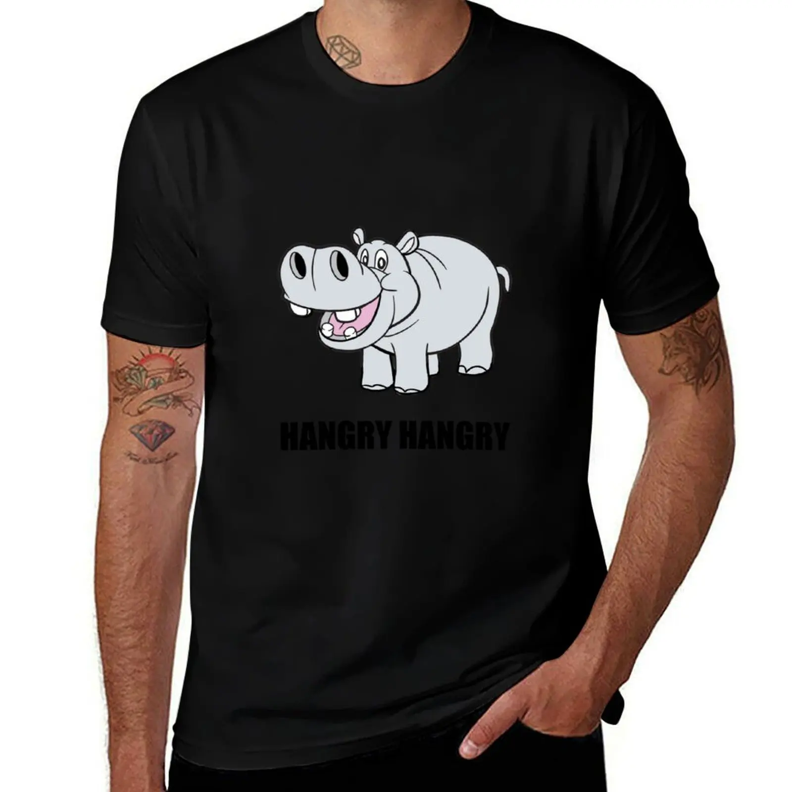 

Hangry Hippo T-Shirt Casual Minimalist Short Sleeve Top
