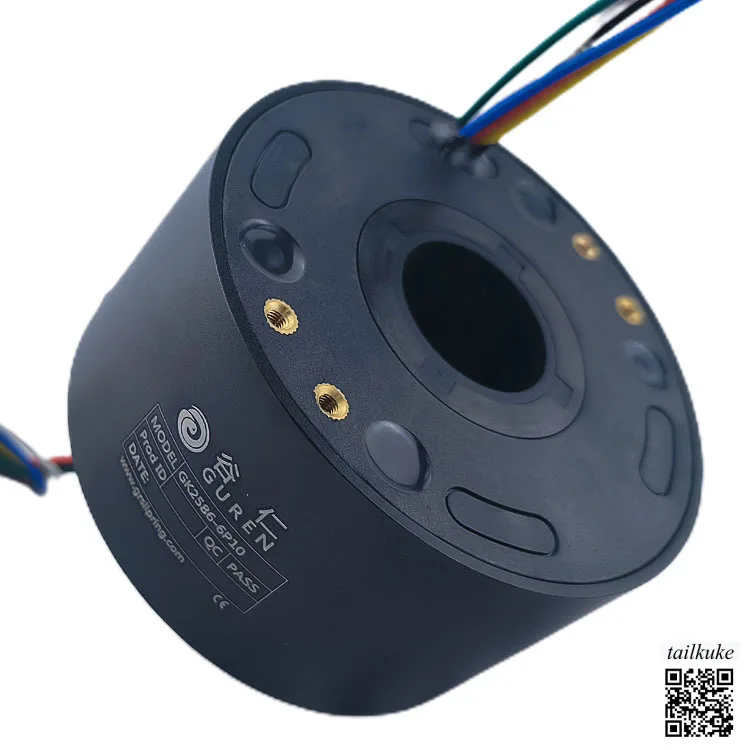 Through-bore Conductive Slip Ring Collector Ring (6 or 12 Circuits, 5A/10A) Hollow Conductive Ring
