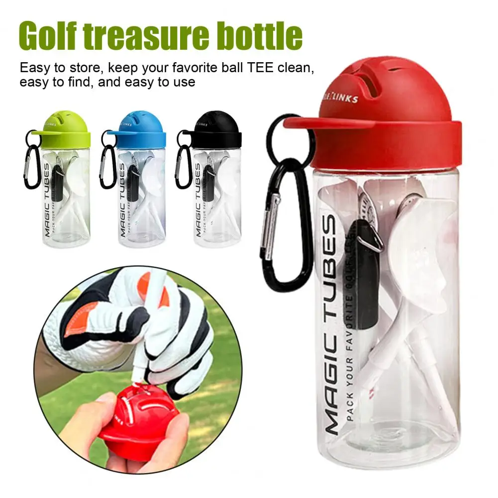 

Golf Accessories With Bottle Plastic Golf Tees Ball Marker Storage Container Set With Carabiner For Golf Enthusiasts 골프 부속품 병