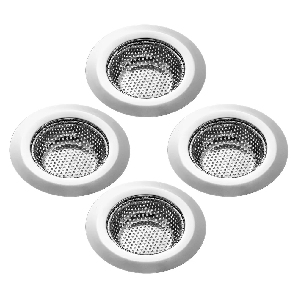 

4pcs Stainless Steel Sink Strainer Kitchen Drain Filter Mesh Non Clogging Durable Collect Food Particles Debris Hair Catcher