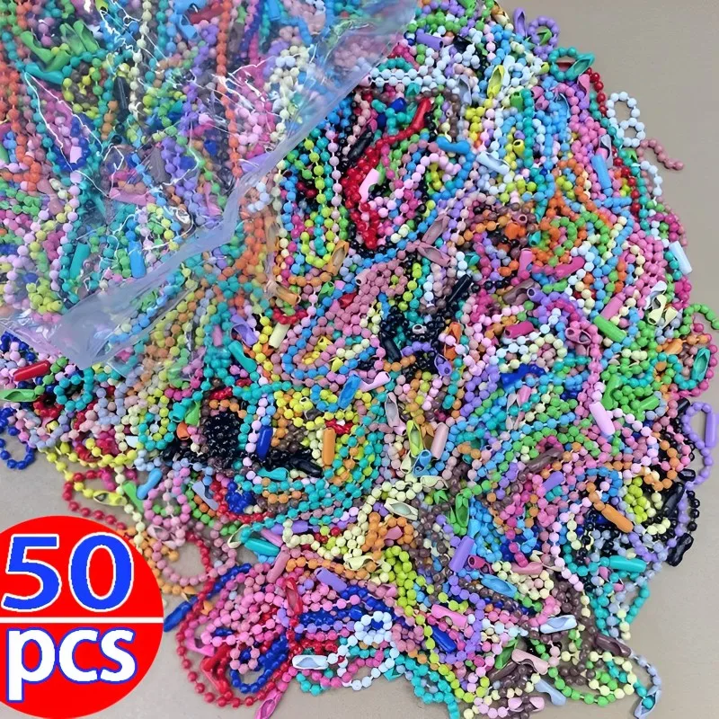 10/20/30/50pcs 12CM Ball Bead Chains Diy Keychain/Dolls/Label Hand Tag Connector Bracelet Jewelry Making Accessorise Wholesale