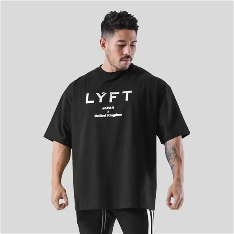 LYFT New Fashion Big Logo Men\'s T-shirt Summer Casual Comfortable Cotton Tee Shirt Sports Gym Sportswear Breathable T Shirt Tops