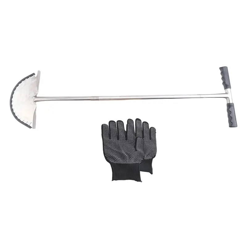A33Z-Garden Trimming Scraper Half Moon Shape Handle Sharp Serrated Handle Sharp Serrated With Handle Lawn Edger