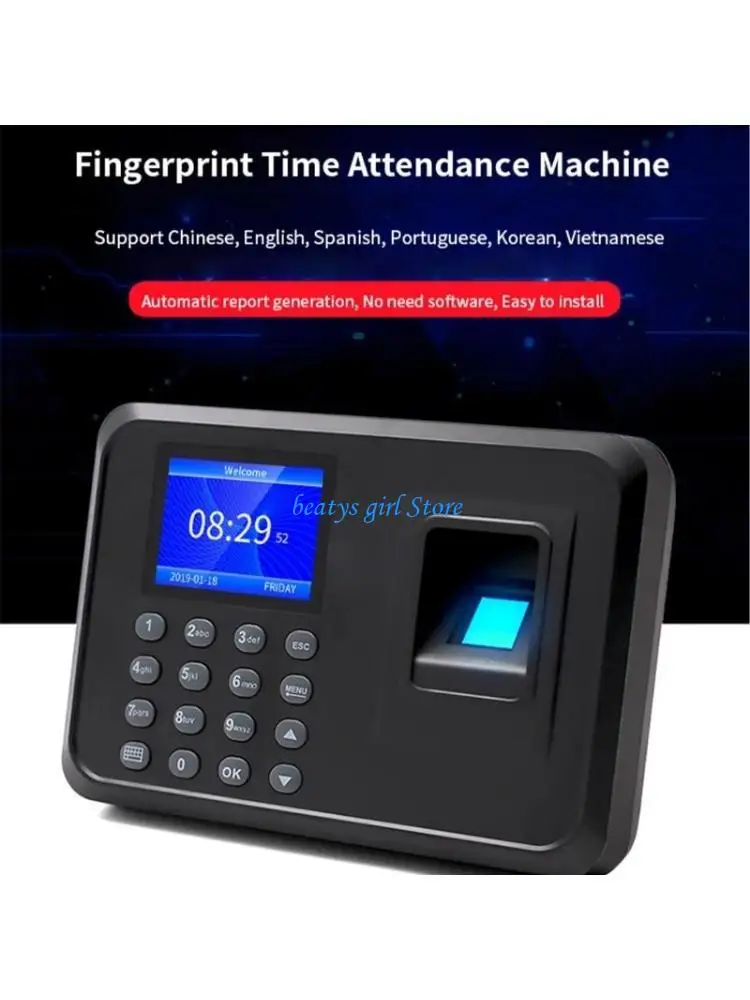 

C7AB Biometric Time Attendance Machine Check-in Device Fingerprint Clock Recorder