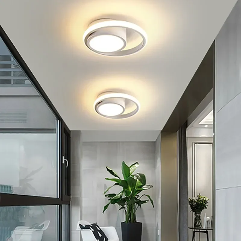 Plafonnier LED au Design Minimaliste Moderne, Disponible en Noir et Blanc, Luminaire Décoratif de Plafond, Idéal pour un Couloir, une Entrée ou un