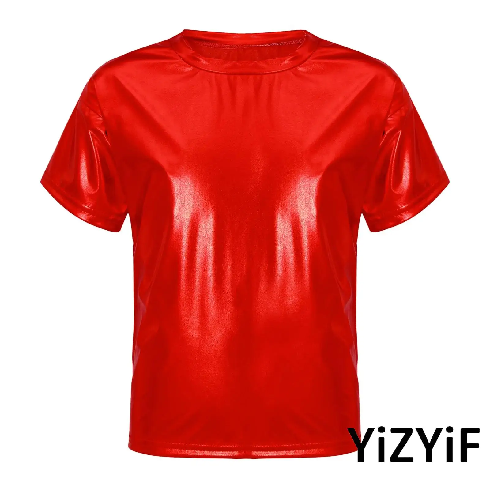 تي شيرت نسائي أنيق لحفلات الرقص والرقص برقبة دائرية وتصميم متعدد الاستخدامات لرقص الهيب هوب والجاز لملابس غير رسمية يومية أنيقة