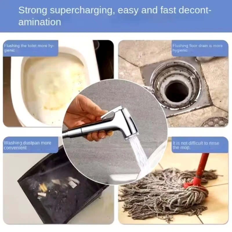 Flexible Spring Handheld Bidet Sprayer for Toilet Soft Hose Shower Head Bathroom Accessory Telephone Line Hose Tube