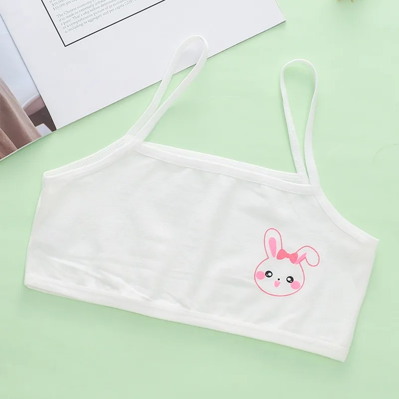 3 قطع من حمالات الصدر القصيرة للأطفال البنات خفيفة الوزن وقابلة للتنفس لفترة التنمو، ملابس داخلية قطنية بدون حمالات #3