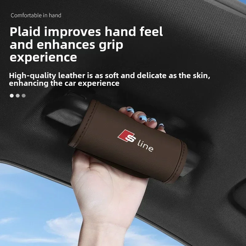 Car roof pull gloves soft leather handle protective cover For Audi sline C7 C6 C5 B5 B6 B7 B8 B9 D3 Q3 Q5 Q7 TT A1 A3 A4 A5