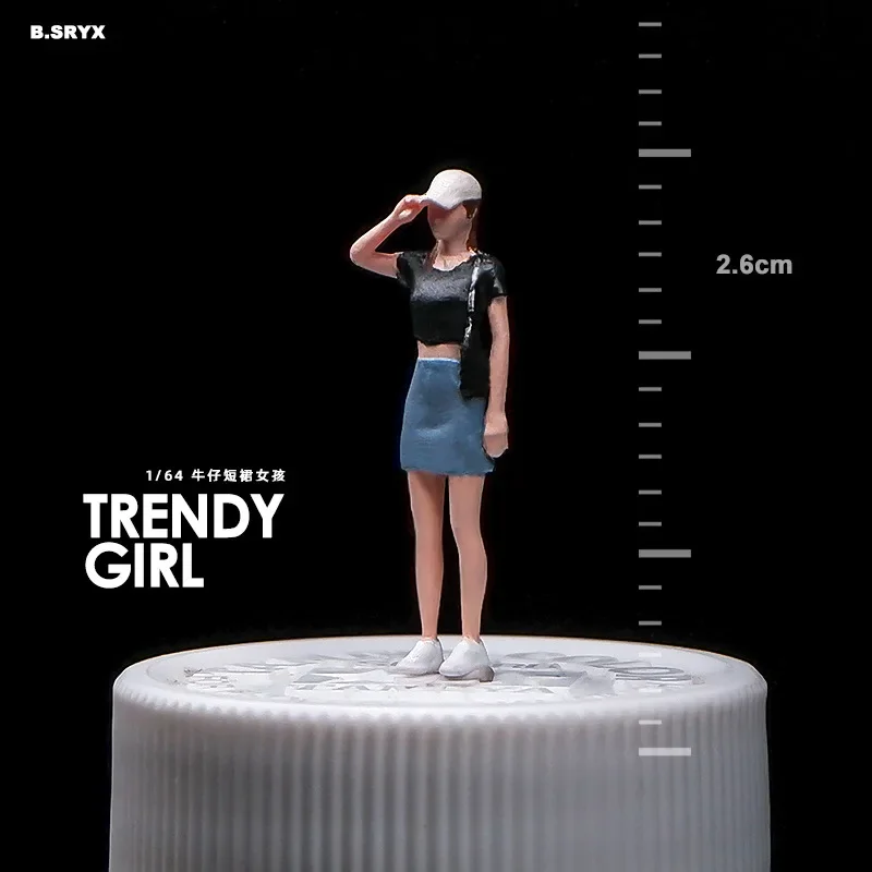 1:64 Anime straat Meisje Mini Pop Figuur Model miniatuur Fotografie rekwisieten Scène Model DIY Zand tafel landschapsarchitectuur ornament Gift