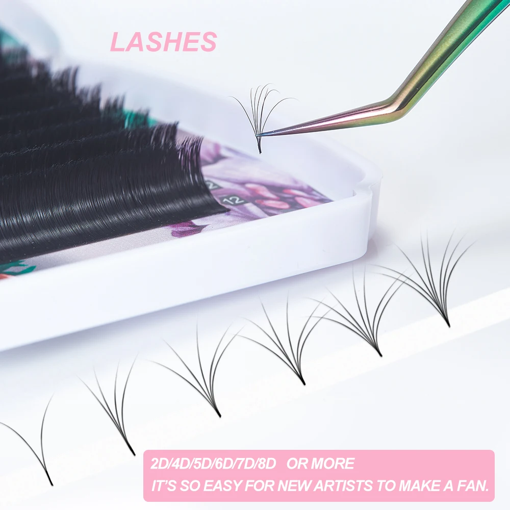 Yelix Easy Fanning Blooming Eyelashes Extensions ดอกปริมาณพัดลมอัตโนมัติ Lashes Natural Self-ทําแฟน Lashes