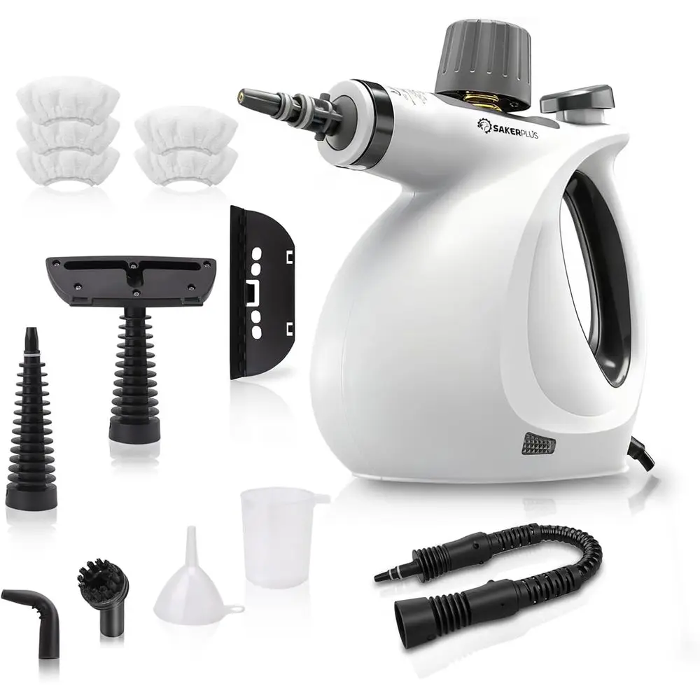 

Handheld Pressurized Natural Steam Cleaner with 9 PCS Accessories, Portable Multi-Surface Steamer for Cleaning Home, Kitchen, Fl