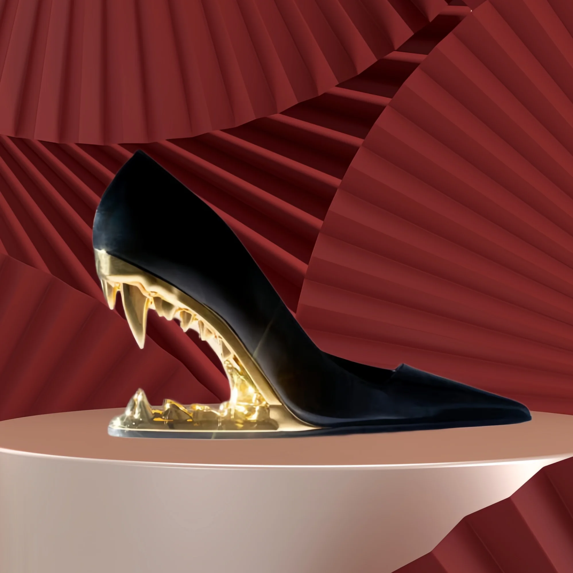 

Strange Style High Heels Ultra High Heels Shoes Fashion Style High Heels Unique Design High Heels Metal Follow-Up Shoes