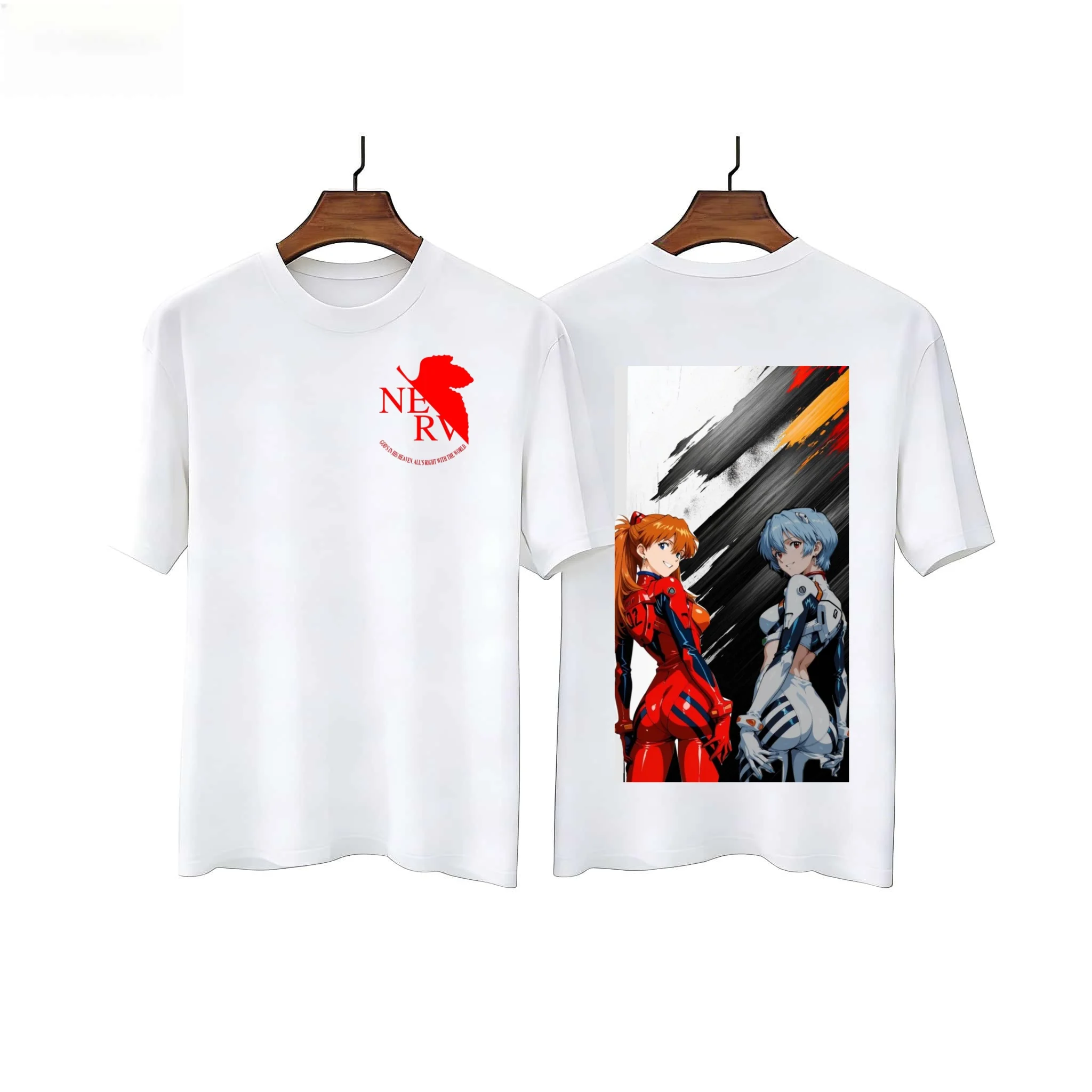 Neon Genesis Evangelion Anime Asuka Ayanami Printed T-shirt Men's and Women's T-shirt Men's Top Sports T-shirt 2026 Summer Tee