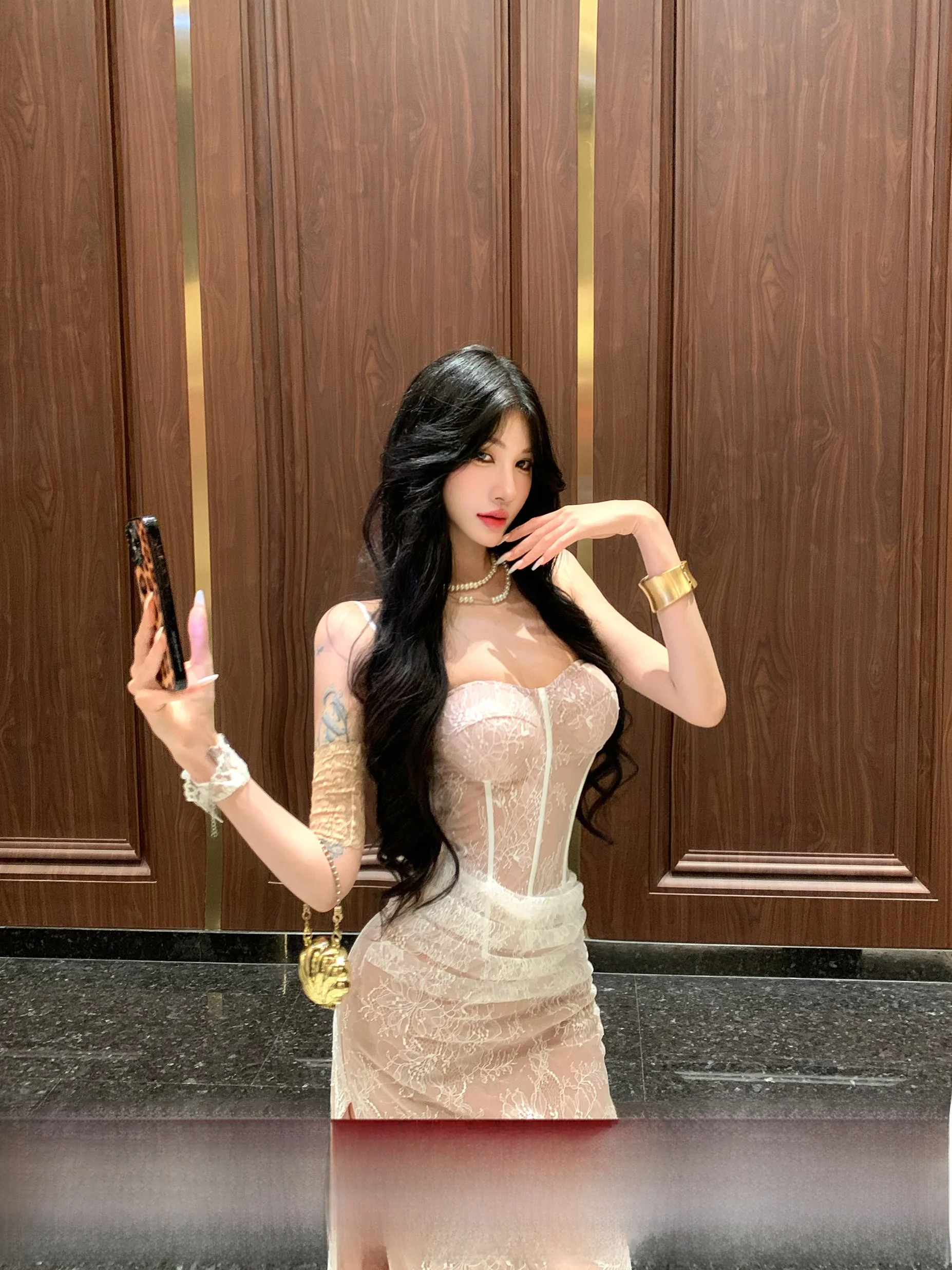 

Sexy Lace Bustier Long Split Skirt Dr Women's Autumn Winter New Sle Wrap around Maxi Dr with Side Zipper