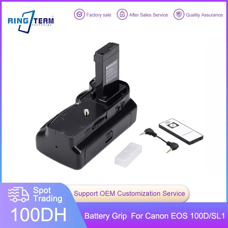 

BG-100D Battery Grip 100DH for CANON EOS 100D Rebel SL1 Digital Camera Work LP-E12 Battery Free Remote Control