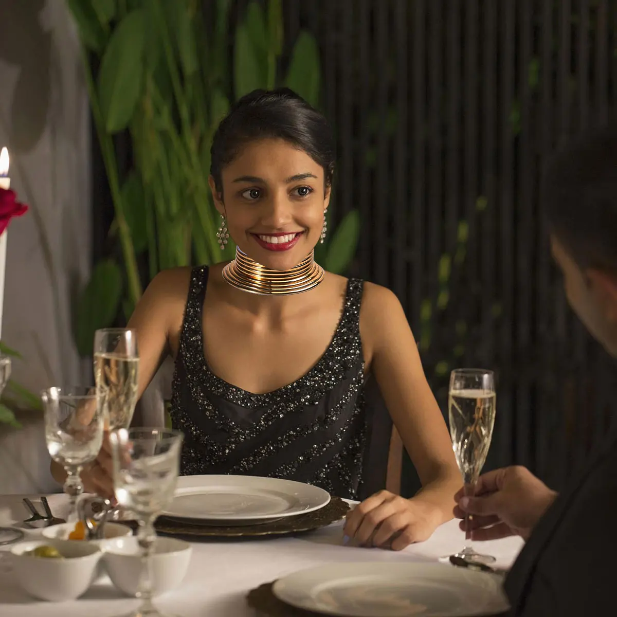 

Multi Layer African Style Collar Neck Collar Women Ethnic Adjustable African Style Necklace Set Popular Gift Idea