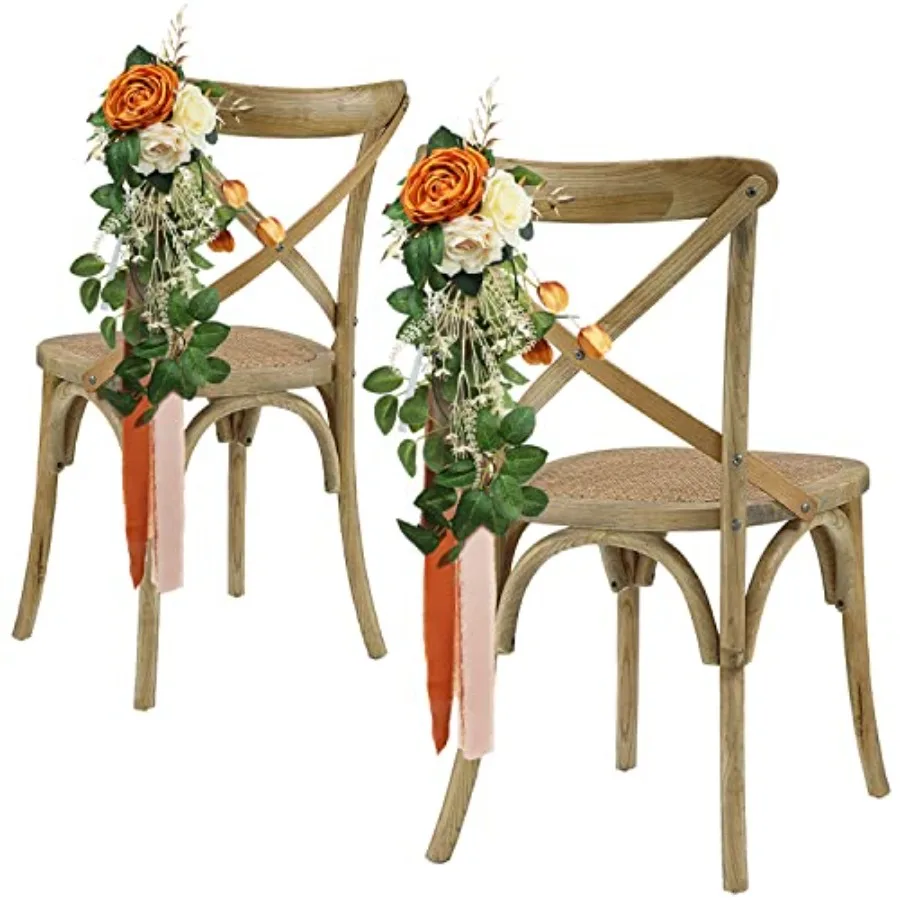 

Набор из 6 искусственных цветов для украшения свадебных стульев и скамеек в церкви, декор для свадебной церемонии