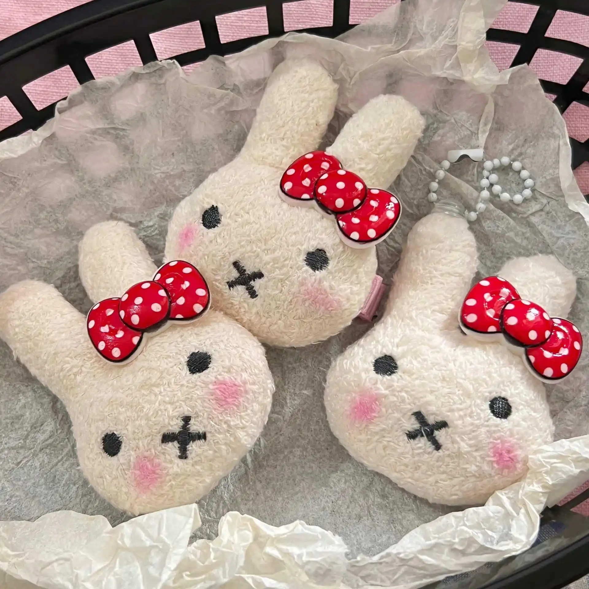 Miffy kawaii bonito pingente em pó blush hairpin broche saco dos desenhos animados pingente decoração chaveiro presente brinquedos para menina