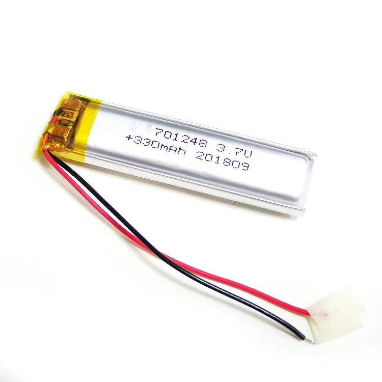 2/5/10/20 Pcs 3.7V 330mAh 701248 Lithium Polymer Ion Battery 2.0mm JST Connector