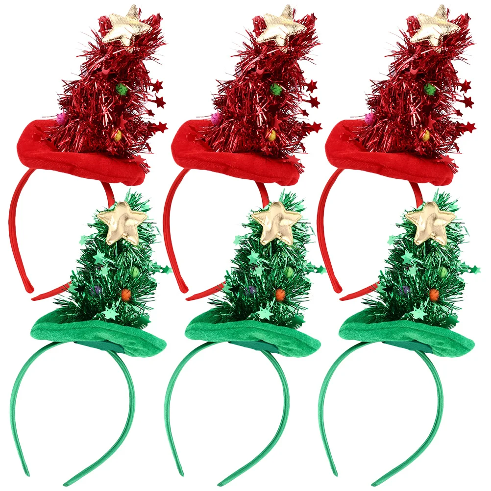 

6Pcs Christmas Tree Headband Xmas Hair Accessories Party Hairband for Women Girls Christmas Hair Accessories