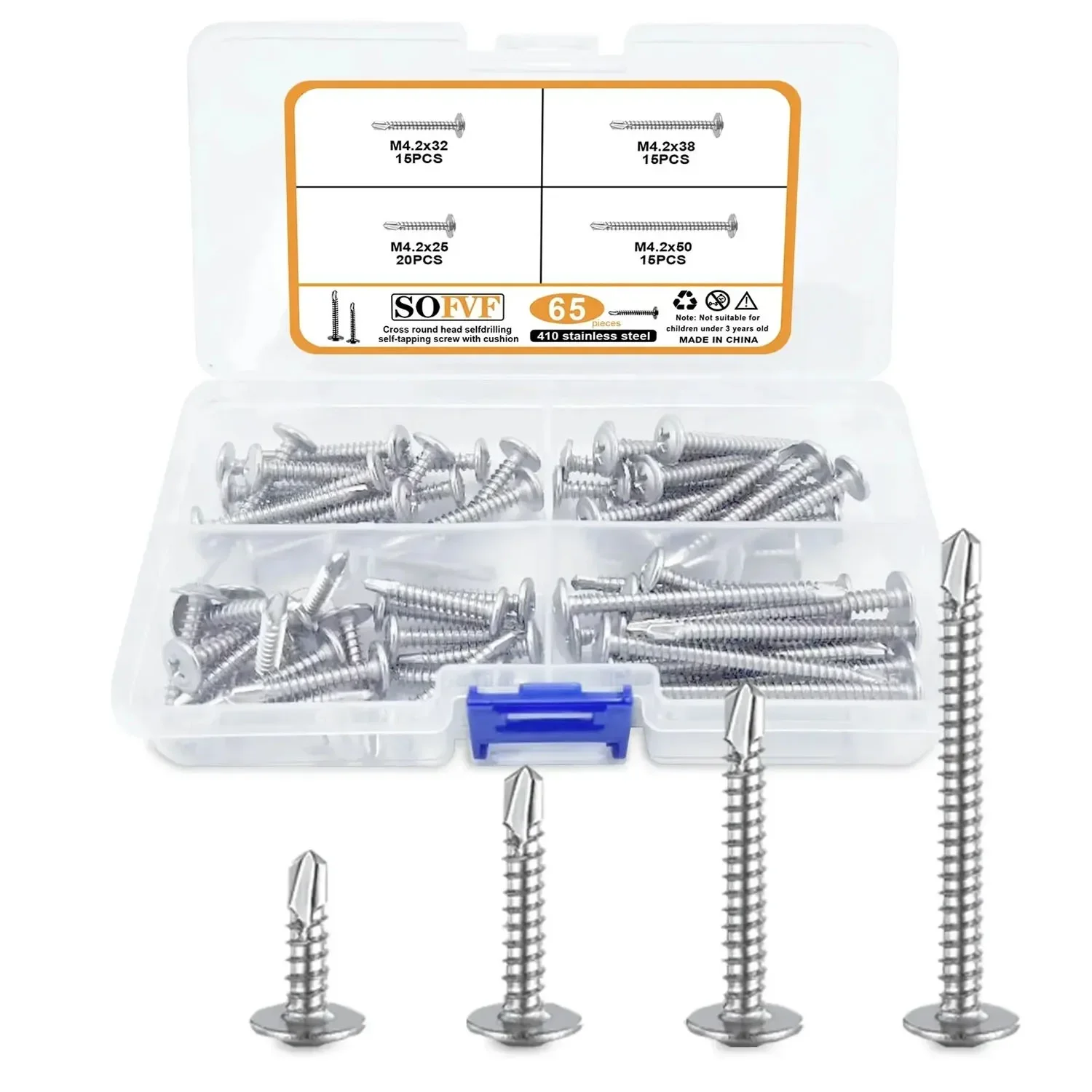 

#8 Improved Metal Plate Screw Product Combination Kit 410 Metal Plastic Wood Stainless Steel Self Tapping Screw