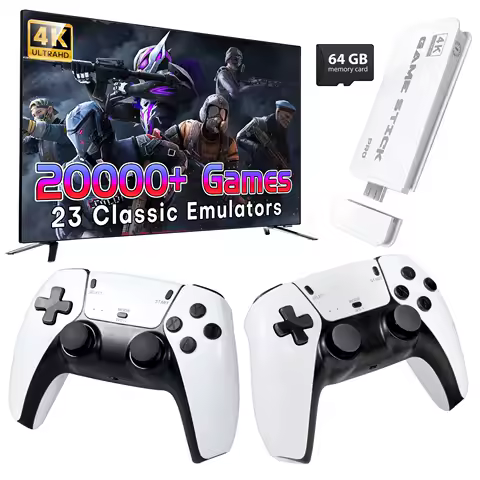 M15 Game Stick 4k Retro Game Console 128GB 20000+game HD Output Gaming Consola for PS1 Arcade 2.4G Double Wireless Controlle
