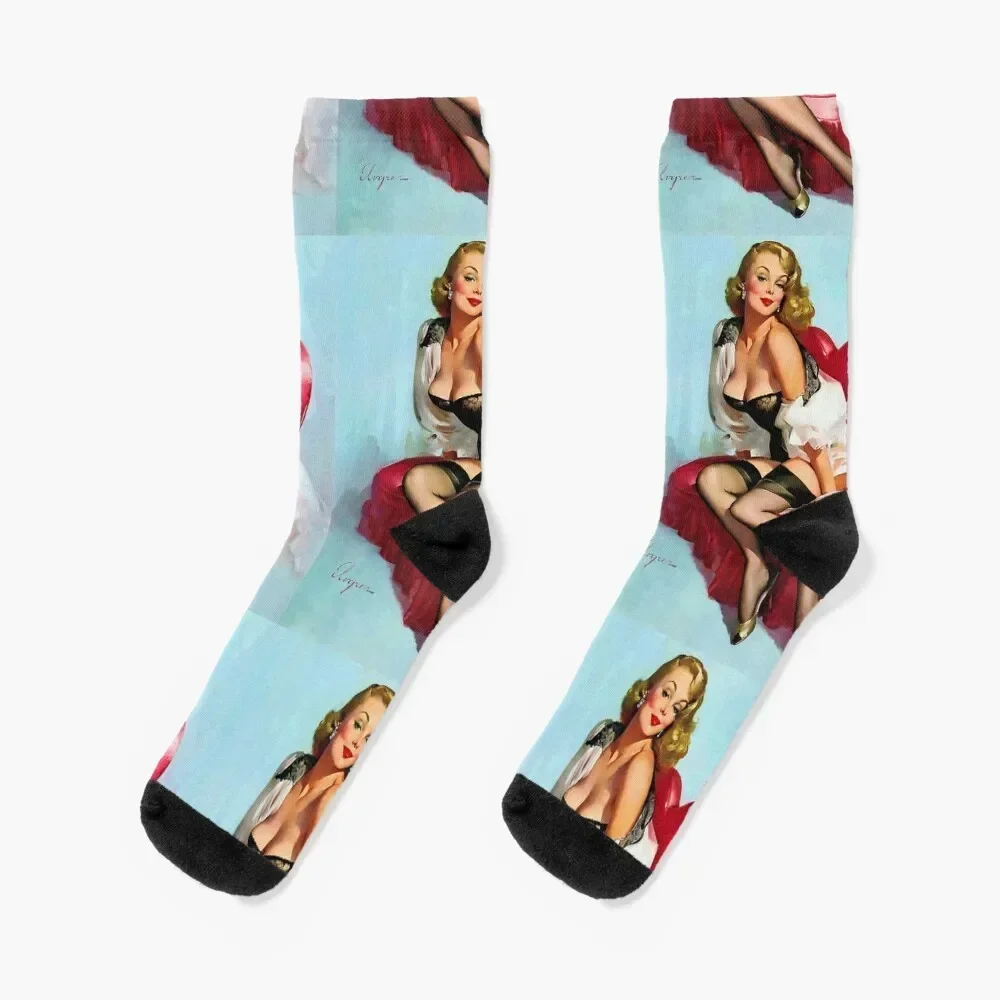 

Gil Elvgren Pin-Up Socks anti-slip anime Socks Woman Men's