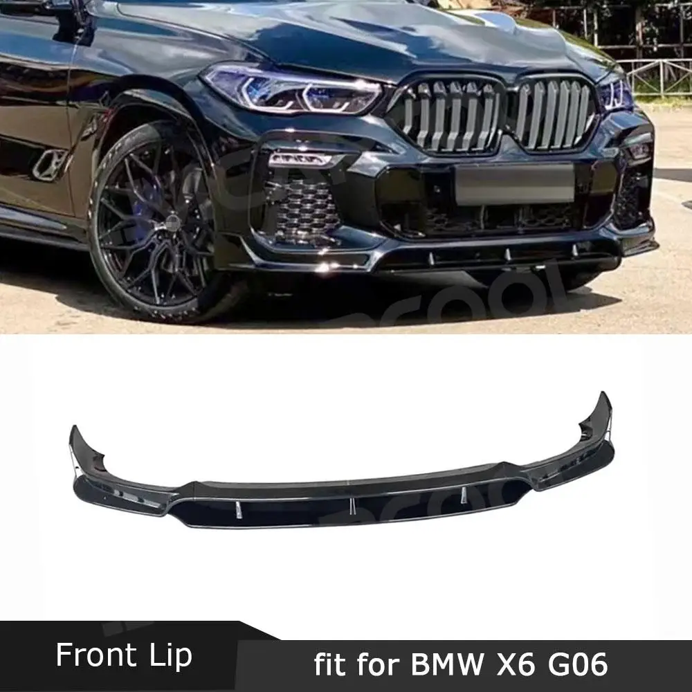 

Carbon Fiber Car Front Lip Spoiler Diffuser Chin Bodykits for BMW X6 G06 M Sport 2020 2021 2022 2023 ABS Front Bumper Splitter