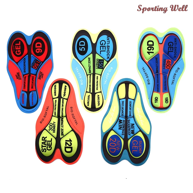 Men Cycling Gel Pad 9D Shockproof Pad Breathable Hole Riding Base Cushion Comfortable 12D 19D 20D Moto Cushione Silicone Gel Pad