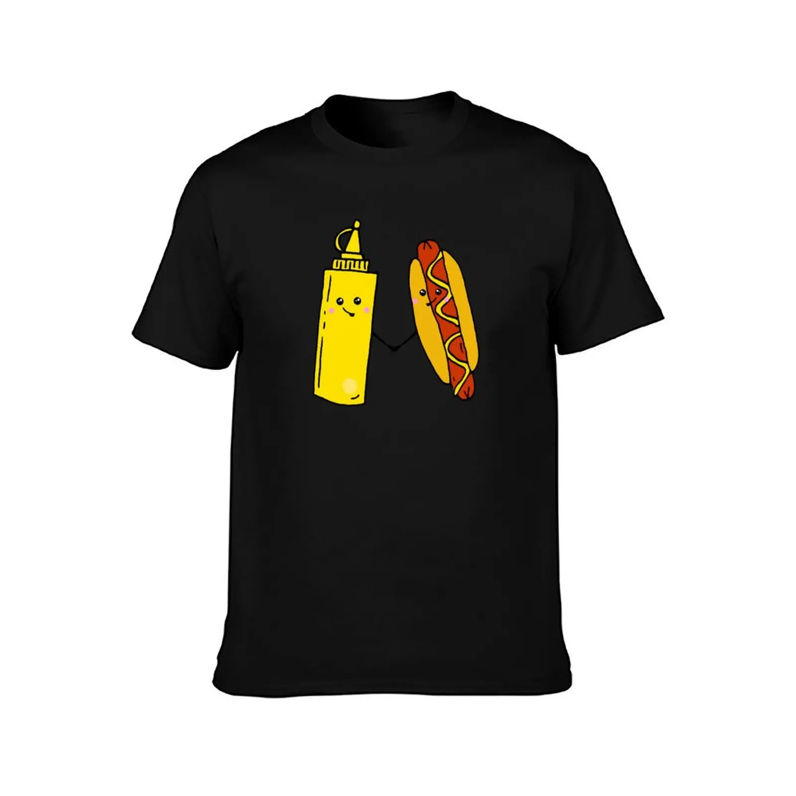 Hot Dog and Mustard Food Love T-Shirt Stylish Graphic Short Sleeve Top