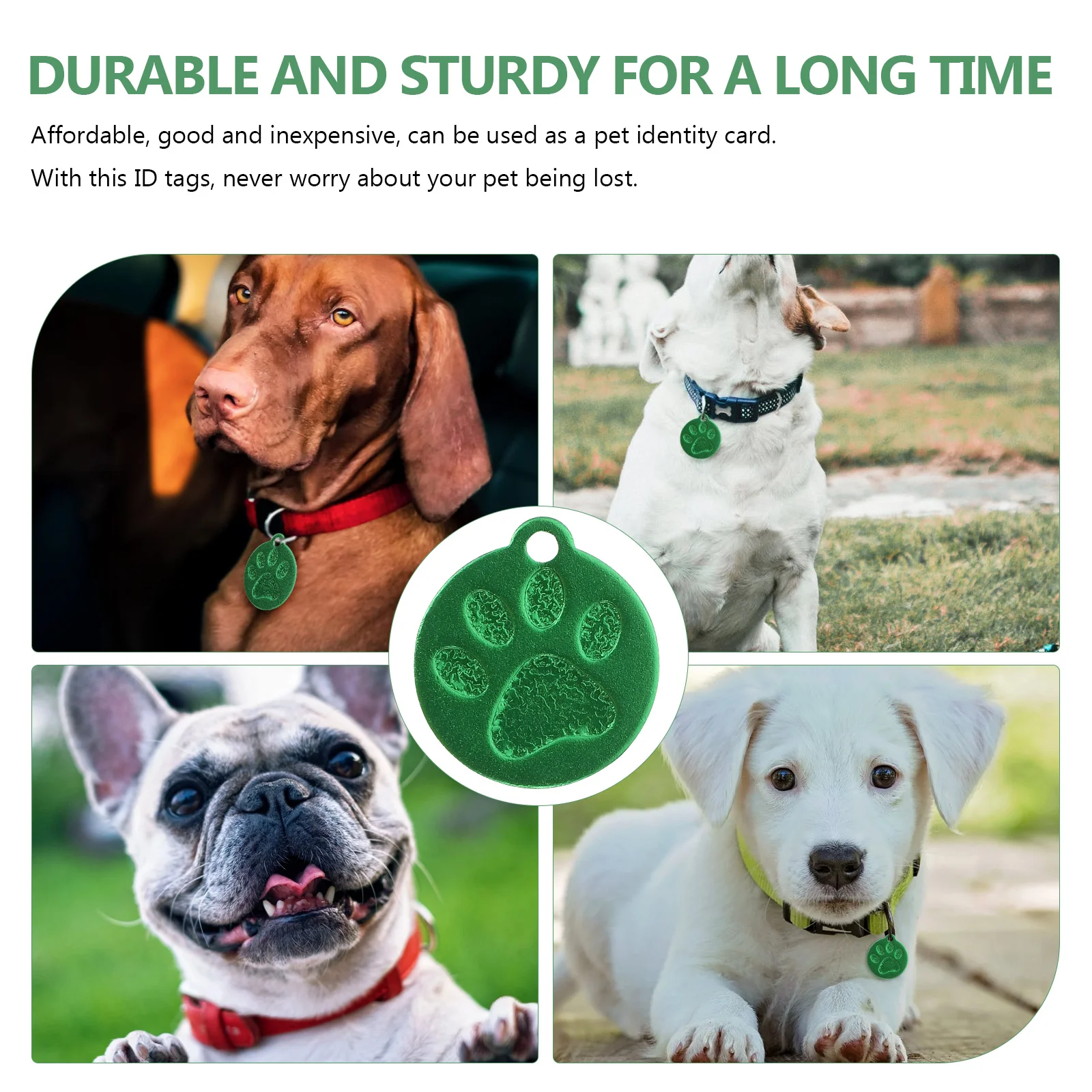 

3 Pcs Pet Tags Aluminum Oxide Dog Paws Shape Personalized Engraving Anti Lost Labels for Cats Dogs Durable Pet Collar Decor